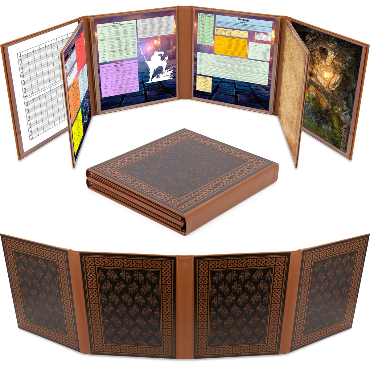CASEMATIX DM Screen Deluxe Eight-Panel protects session notes during plays.