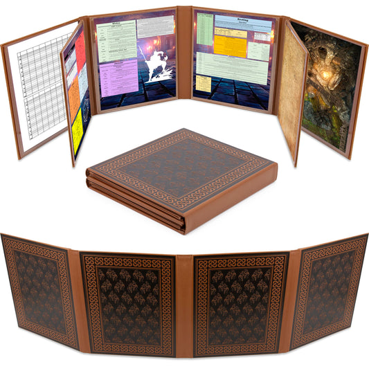 CASEMATIX DM Screen Deluxe Eight-Panel protects session notes during plays.