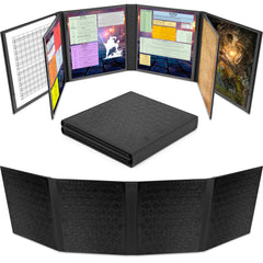 CASEMATIX DM Screen in faux leather eight-panel layout for quick reference during play
