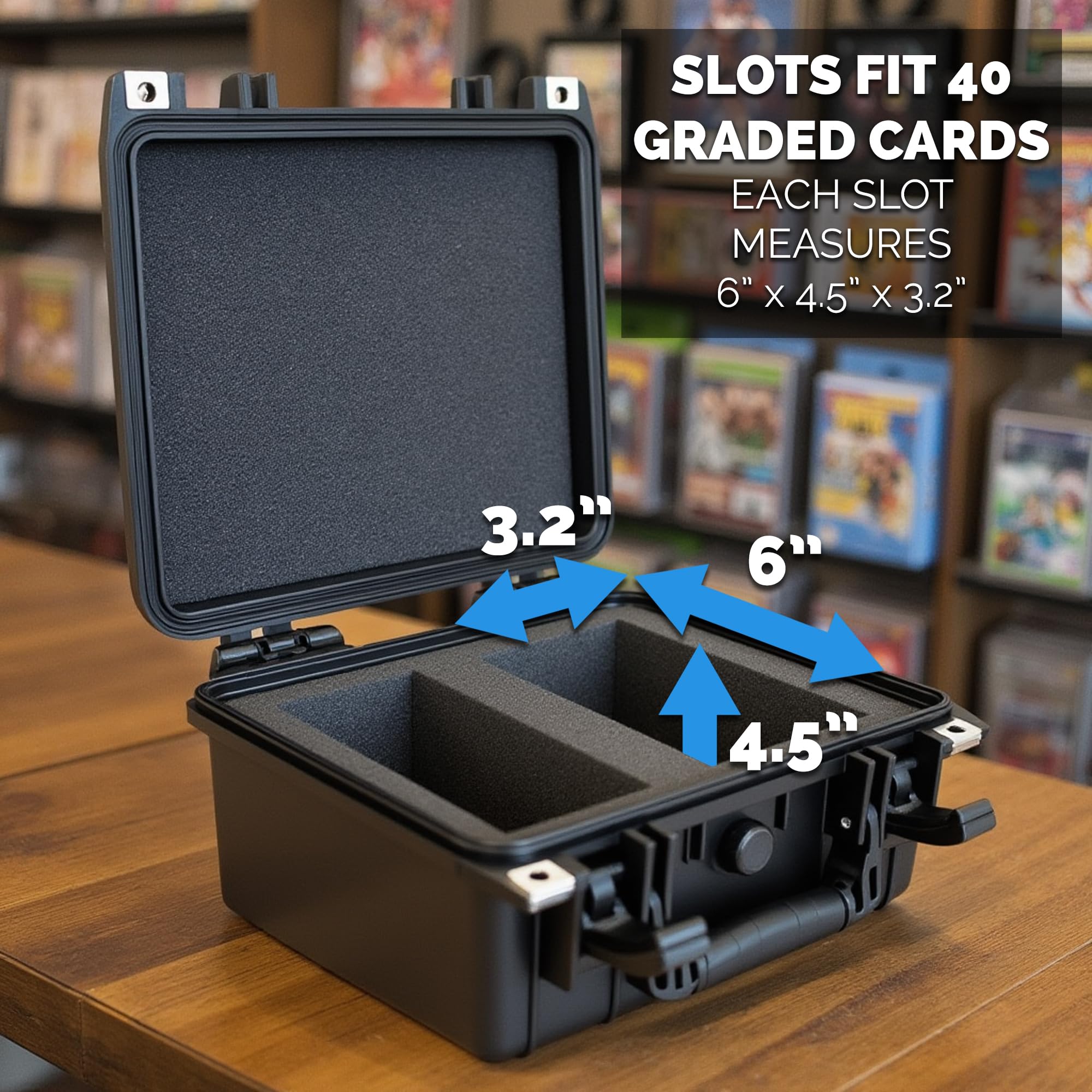 Casematix graded card case airtight lid emphasizes moisture protection.