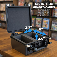 Casematix graded card case airtight lid emphasizes moisture protection.