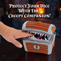 CASEMATIX Mimic Dice Chest with travel carabiner clip for easy transport.