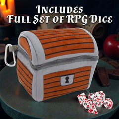 CASEMATIX Mimic Dice Chest open, lid raised for quick dice access.