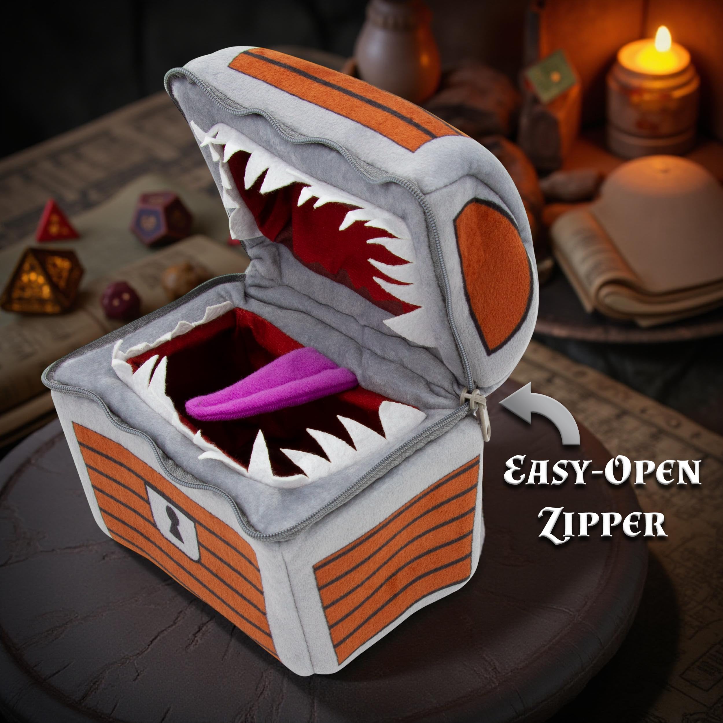 CASEMATIX Mimic Dice Chest includes a full seven-dice set for immediate use.
