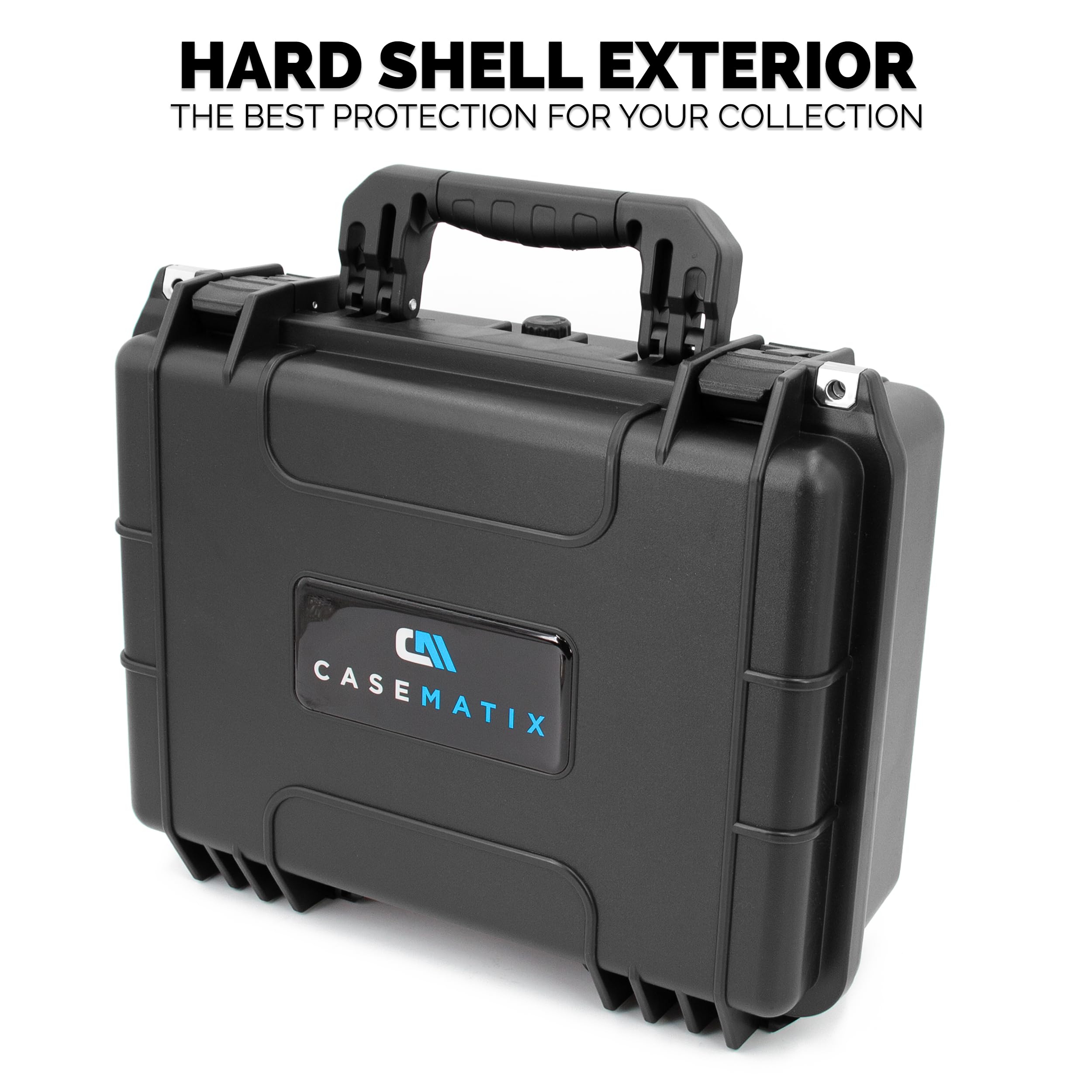 CASEMATIX waterproof graded card storage box interior with slabs securely organized