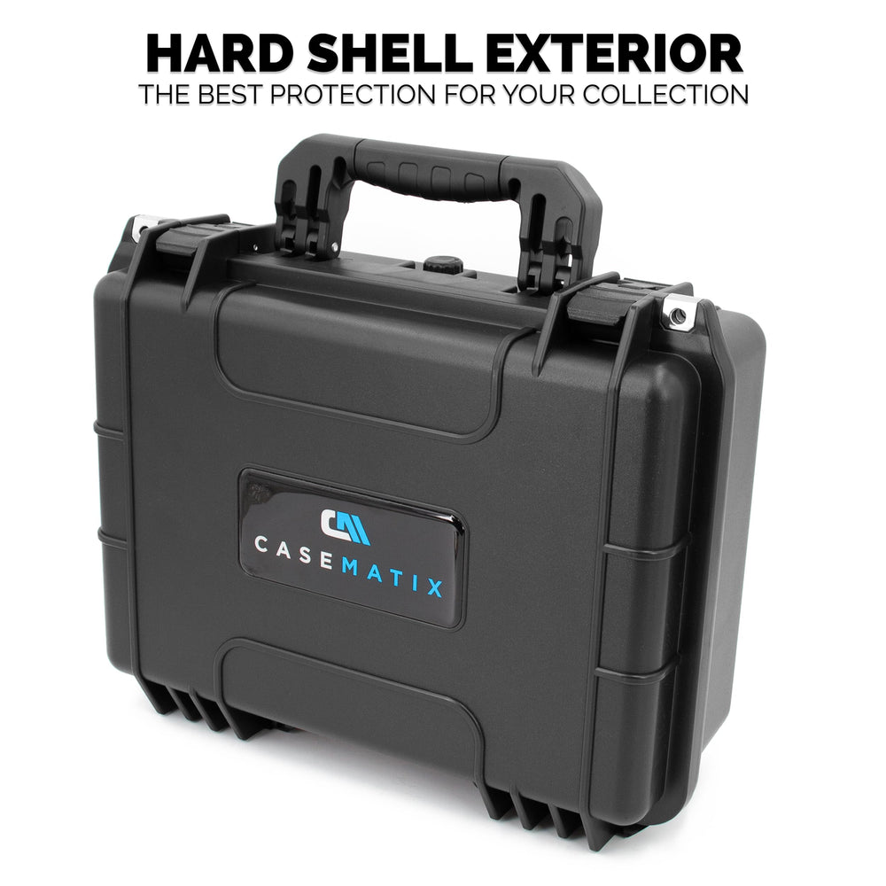 CASEMATIX waterproof graded card storage box interior with slabs securely organized