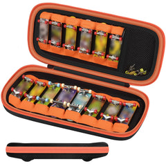 casmilee fingerboard case front view shows organized storage for tech decks
