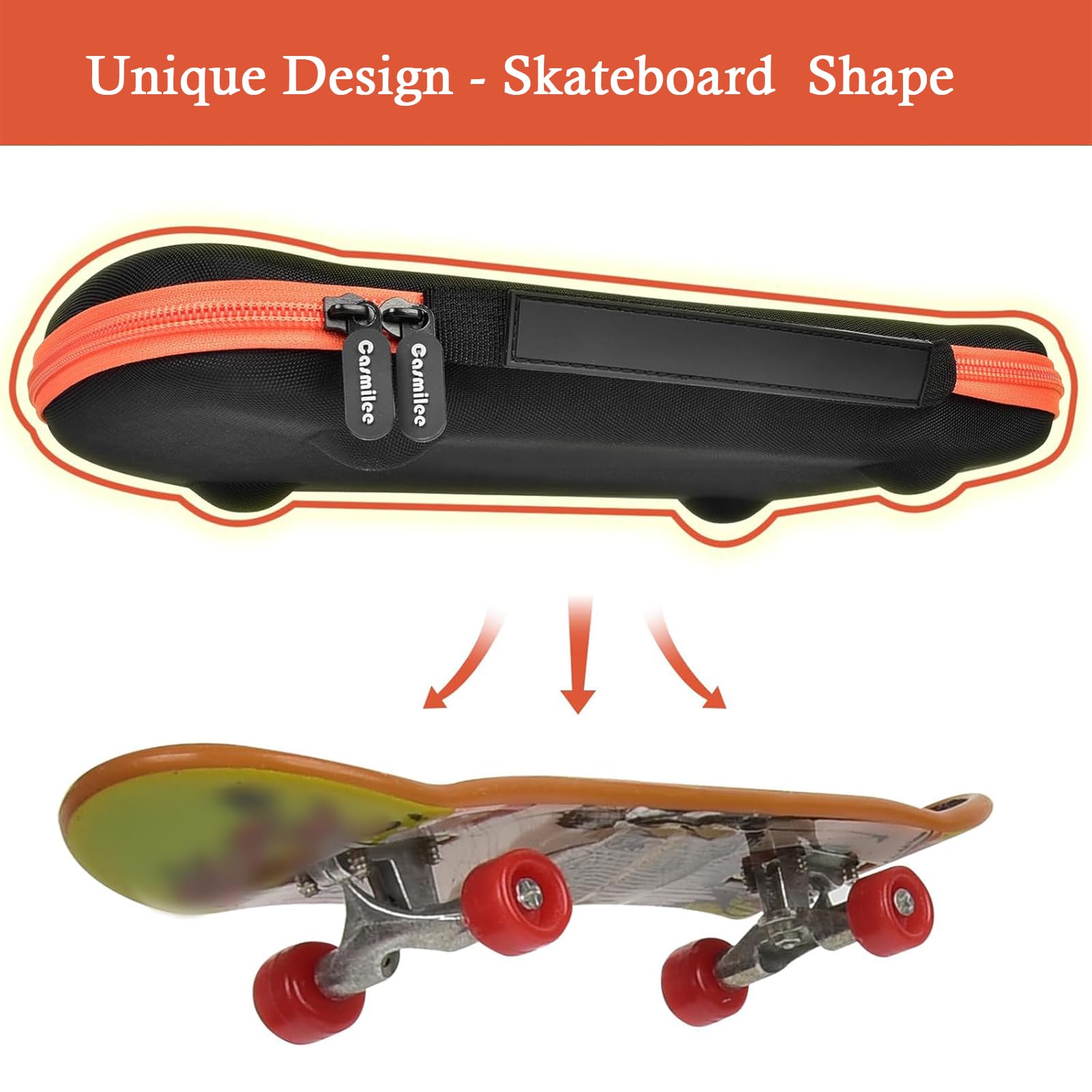 casmilee fingerboard case interior elastic bands securely hold boards