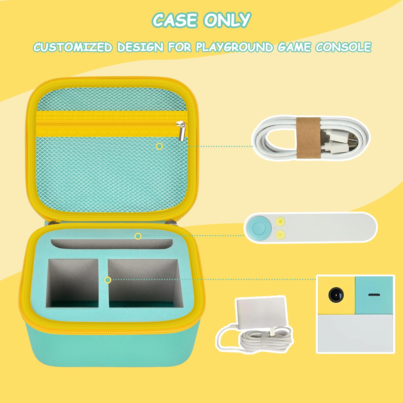 Casmilee Nex Playground case foam-insert interior protects console during travel.