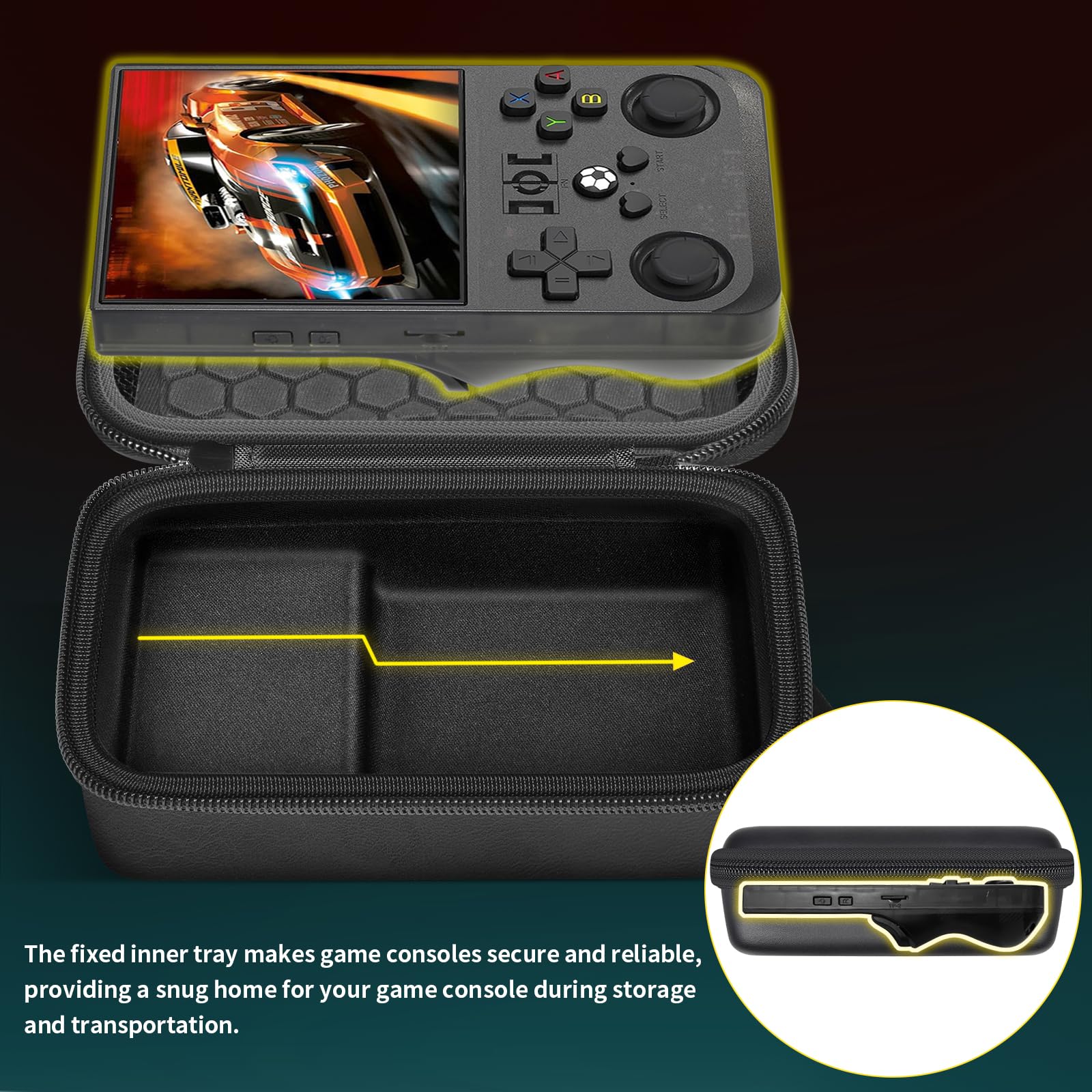 casmilee R36MAX case lid with zipper pocket stores cables neatly
