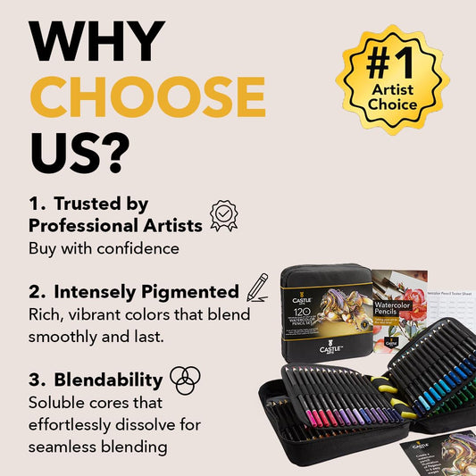 Castle Art Supplies vibrant pigment leads for precise dry drawing.