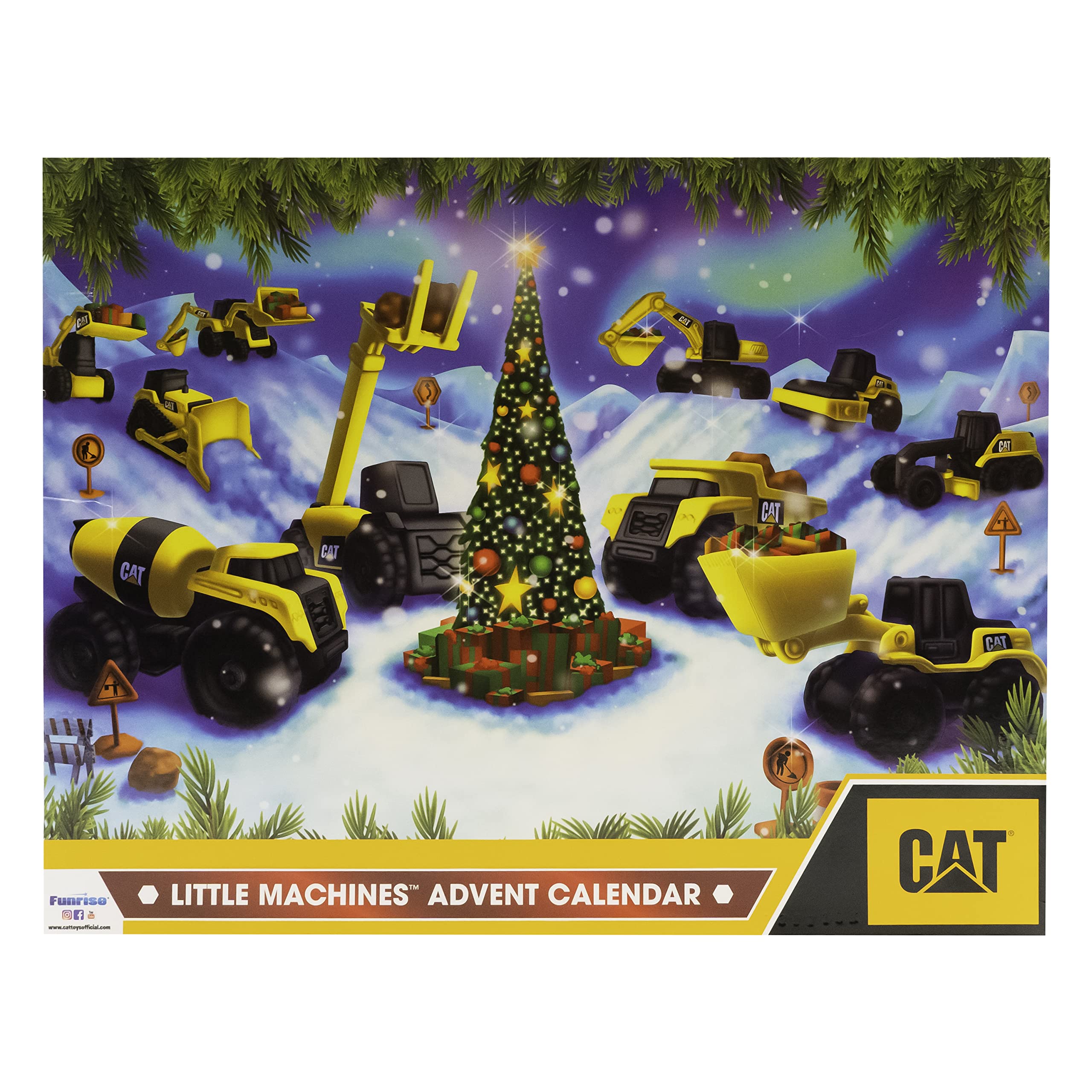 CAT Advent Calendar 24 windows open to reveal surprise little machines and accessories.