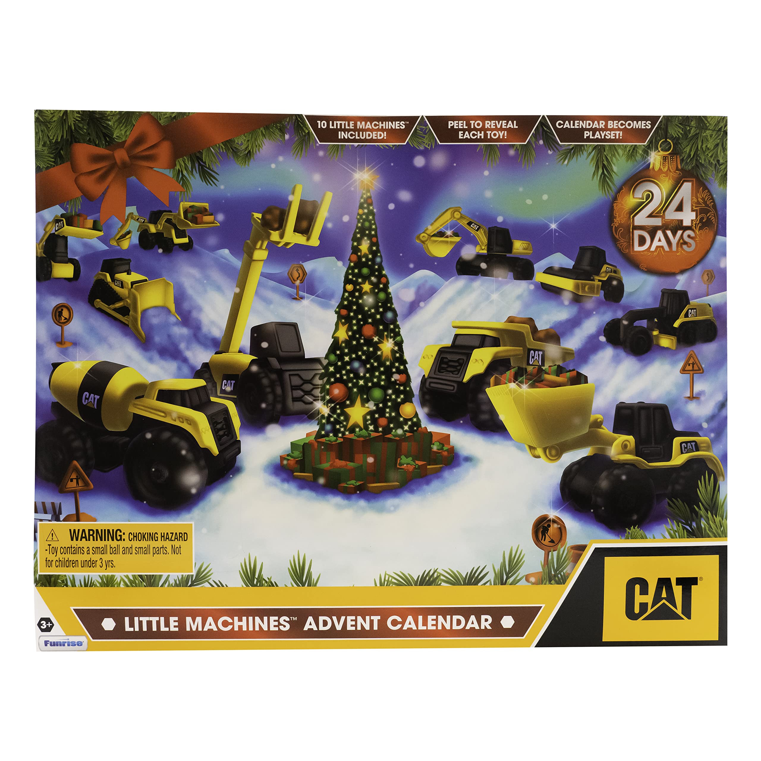 CAT Advent Calendar play space panel becomes a creative construction zone after unboxing.