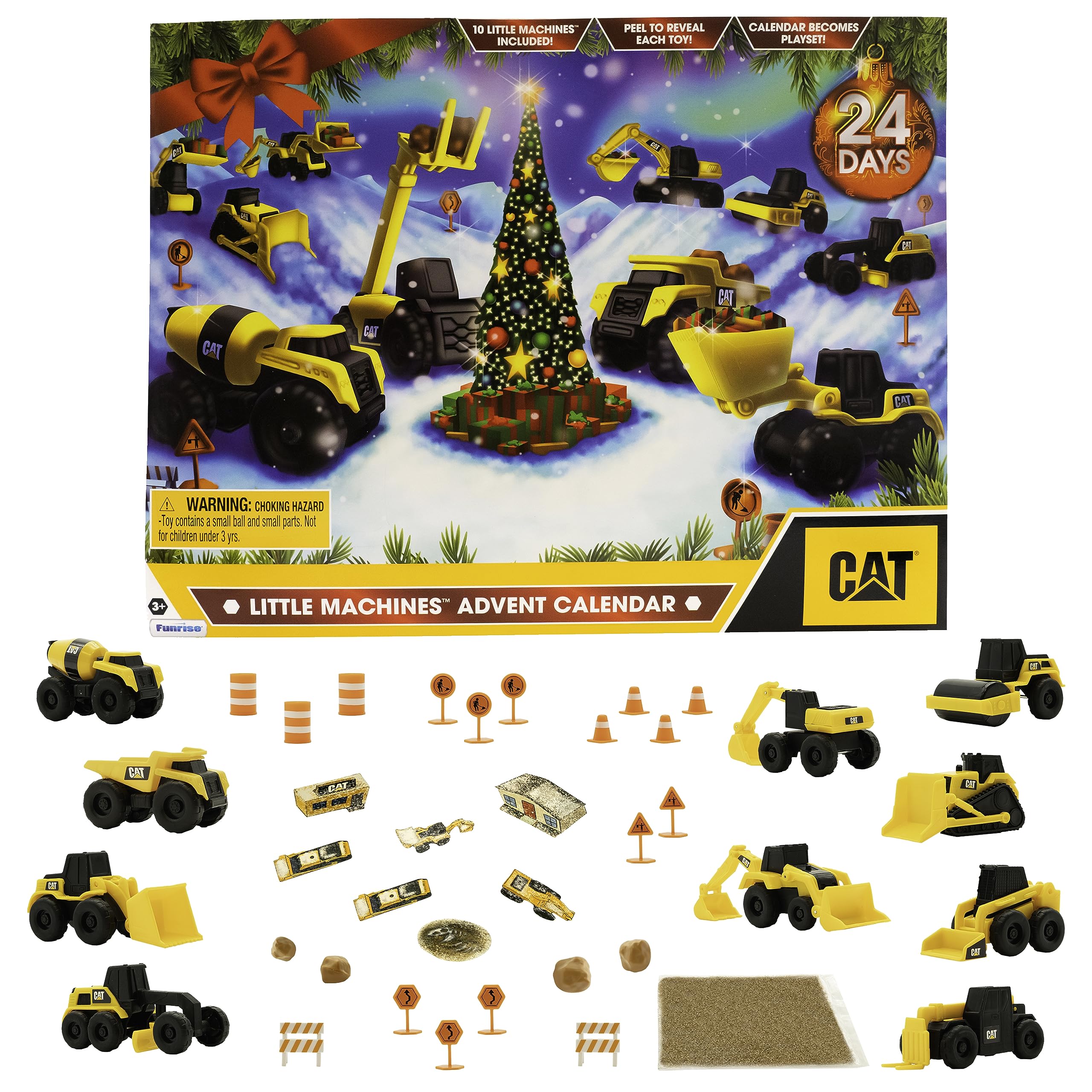 CAT Advent Calendar cover with festive construction theme invites imaginative holiday play.