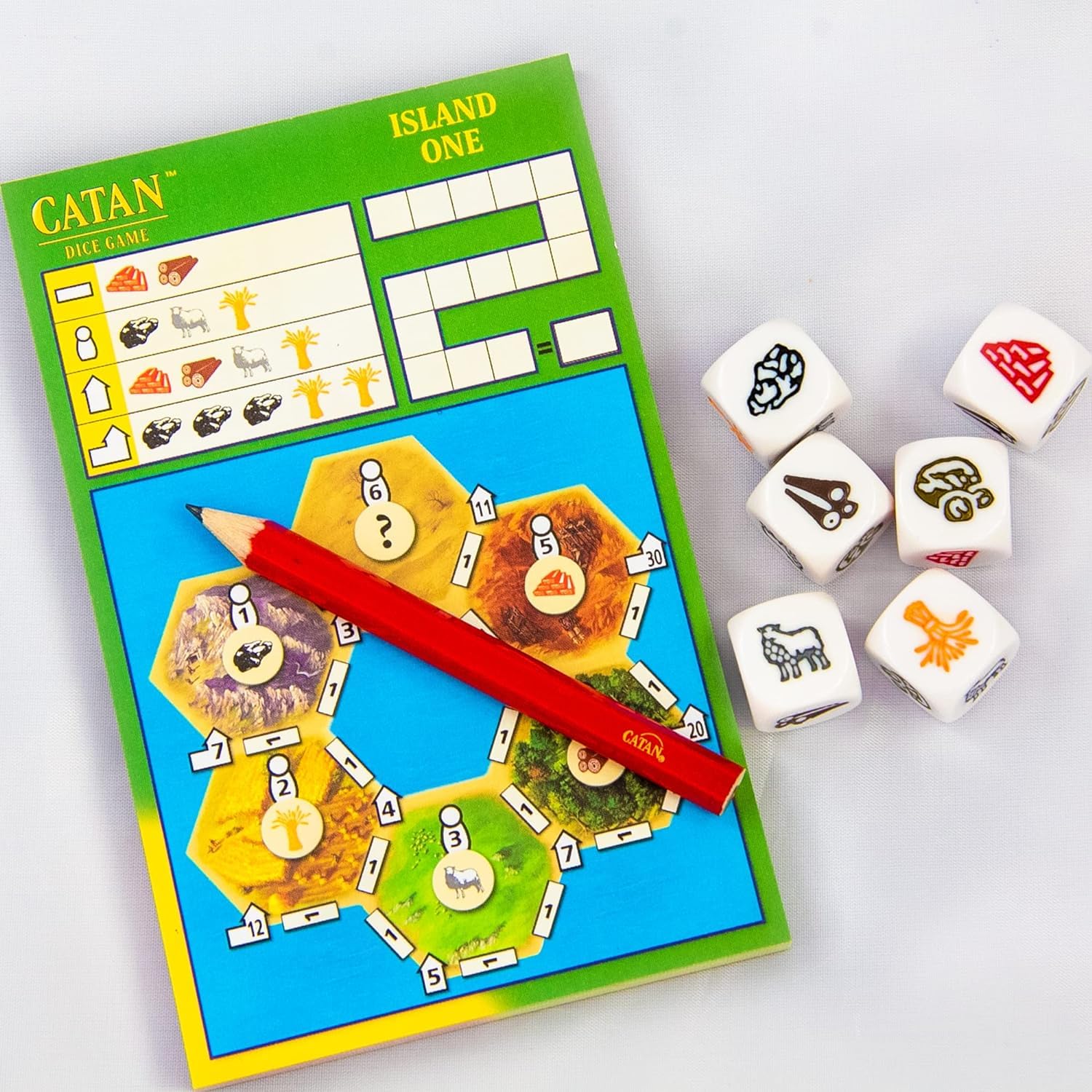 CATAN Dice Game compact box keeping components organized for transport.