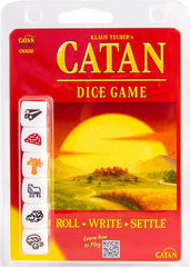 CATAN Dice Game: six colorful embossed dice for quick portable fun.