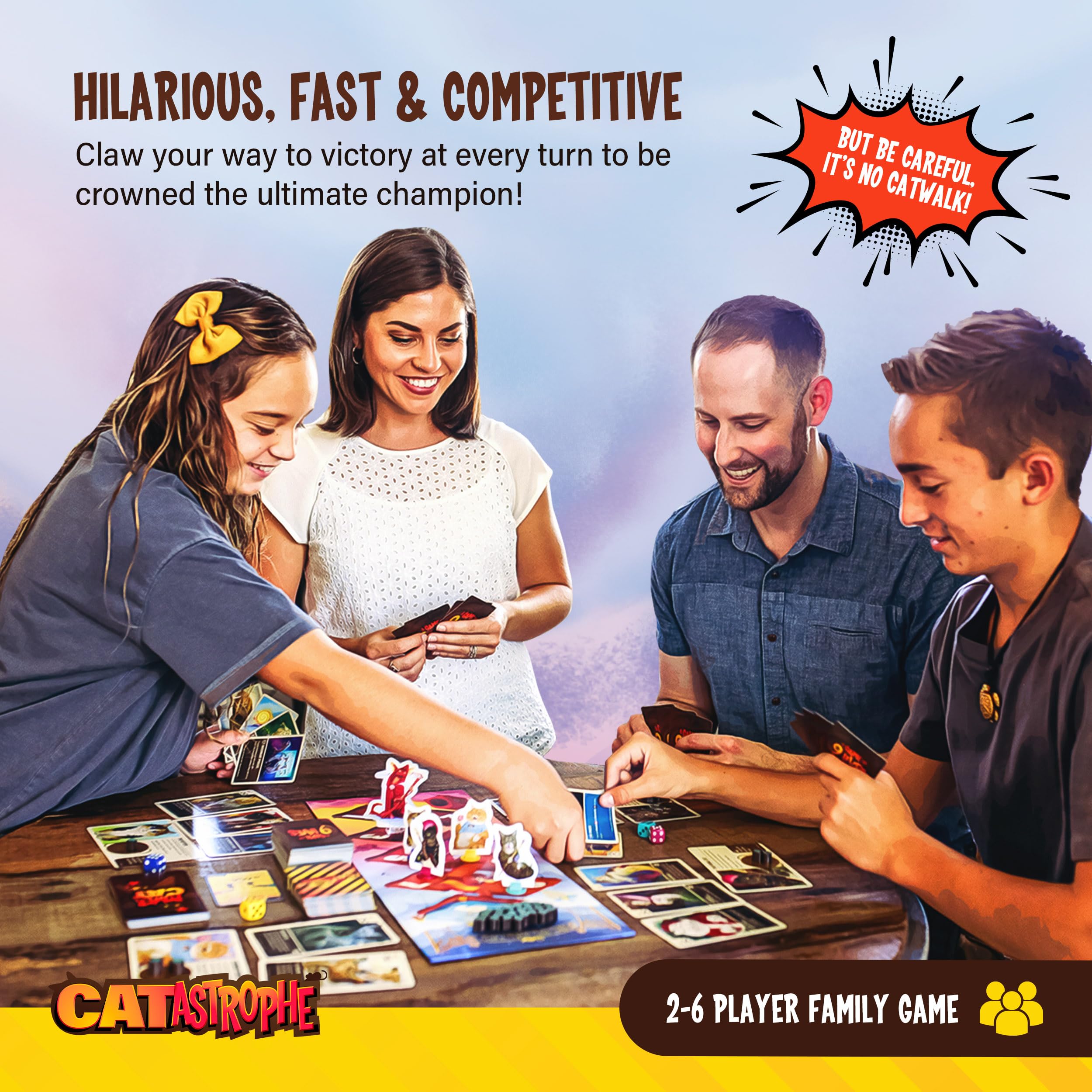 CATastrophe Power Cats cards highlighted for exciting twists during play.
