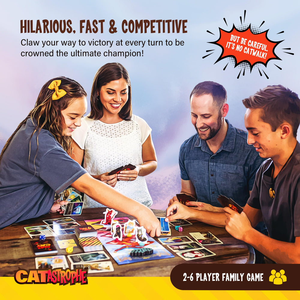 CATastrophe Power Cats cards highlighted for exciting twists during play.