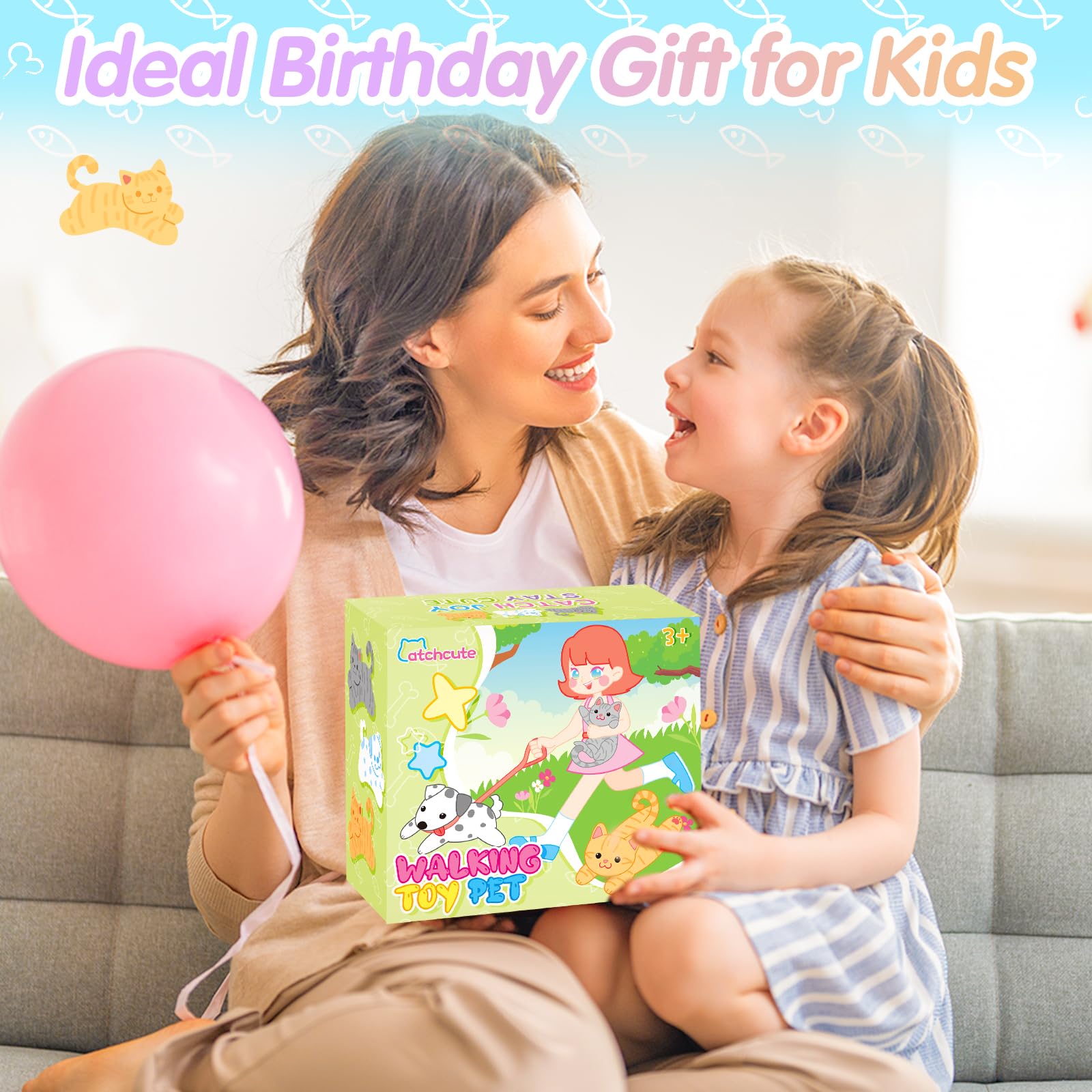 CatchCute gift-ready plush cat toy for birthdays and holidays.