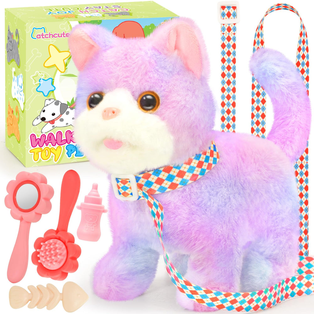 CatchCute plush cat on a leash for outdoor pretend play and exploration