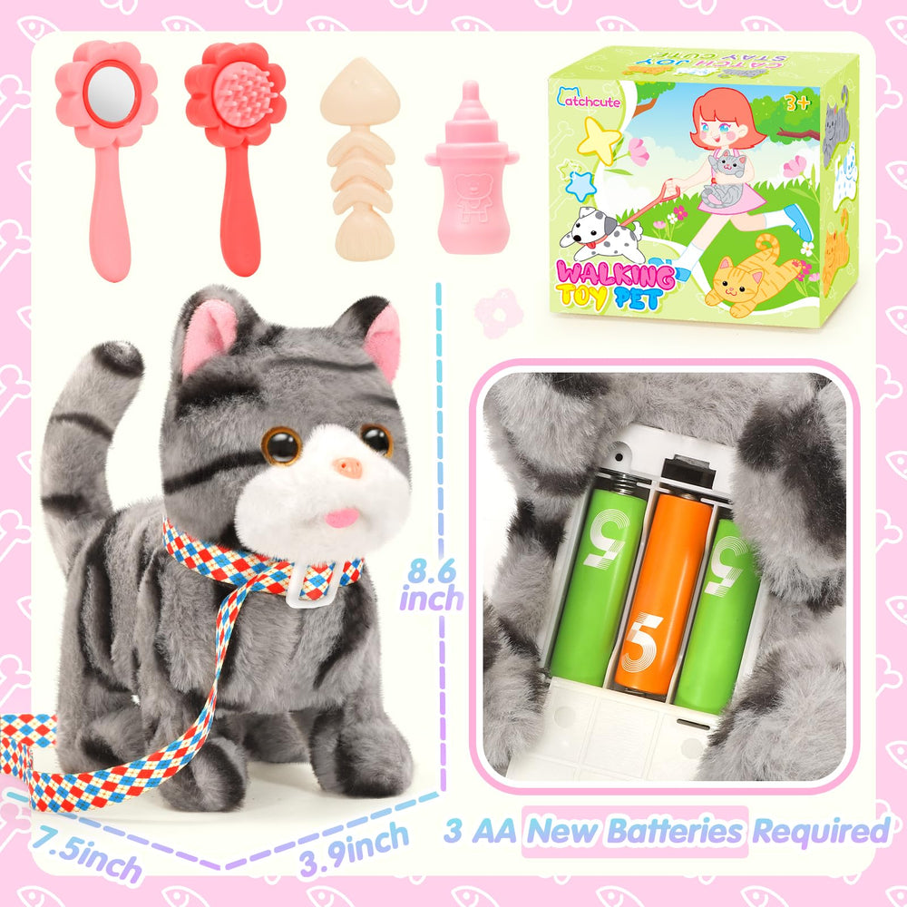 CatchCute plush cat toy with tail wag demonstrates dynamic, engaging play