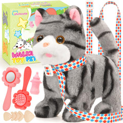 CatchCute plush cat toy on a leash promotes imaginative outdoor play for kids