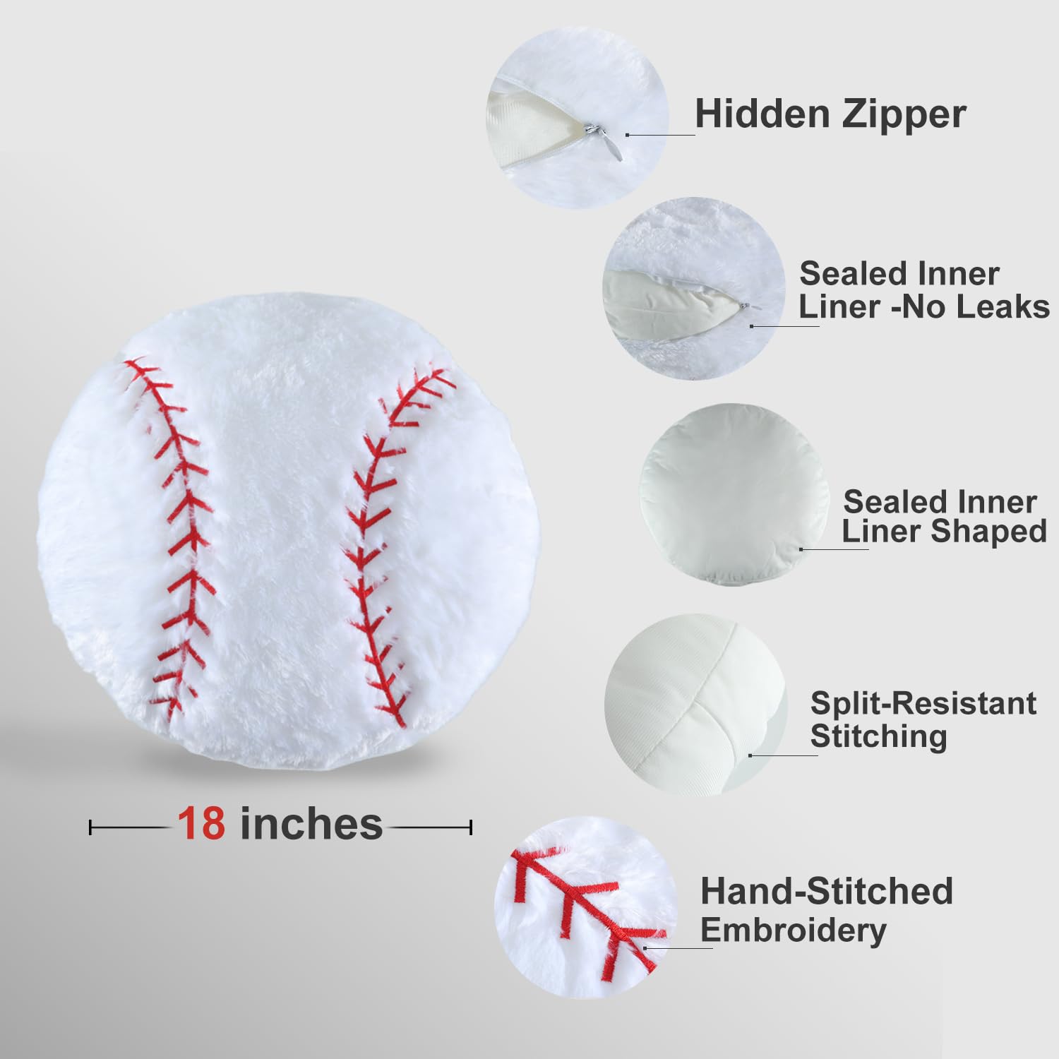 CatchStar baseball pillow provides back support while gaming or reading.