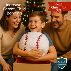 CatchStar baseball pillow soft velveteen texture enhances bedtime comfort.