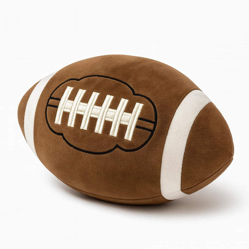 CatchStar football plush pillow front view, soft texture ideal for cozy play and decor