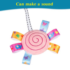 Caterbee flexible arch clips adjust to stroller, car seat, or pram.