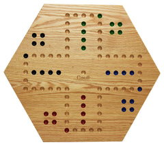 Cauff glass marbles and dice included for immediate play