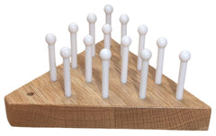 Cauff solid oak peg game board, classic triangle design for solo brain teaser enjoyment