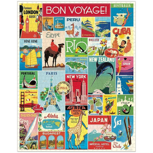 CAVANILLI & CO Cavallini 1000-piece puzzle in muslin bag inside for premium packaging.