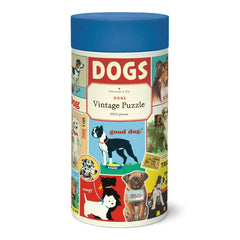 CAVANILLI & CO Cavallini dogs puzzle cover featuring vintage artwork for family puzzle nights.