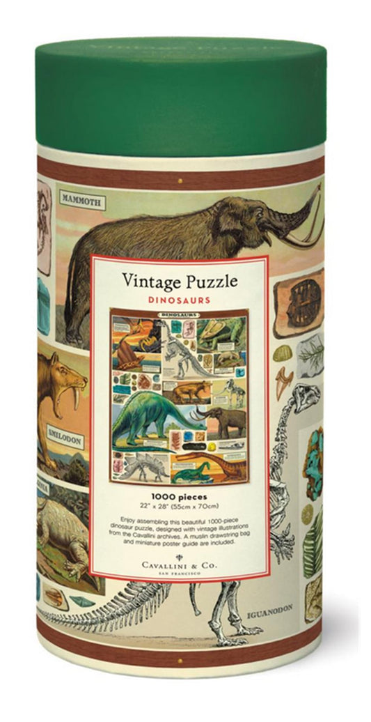 Cavallini & Co Flora Dinosaurs puzzle pieces showing sturdy 1000-piece design.