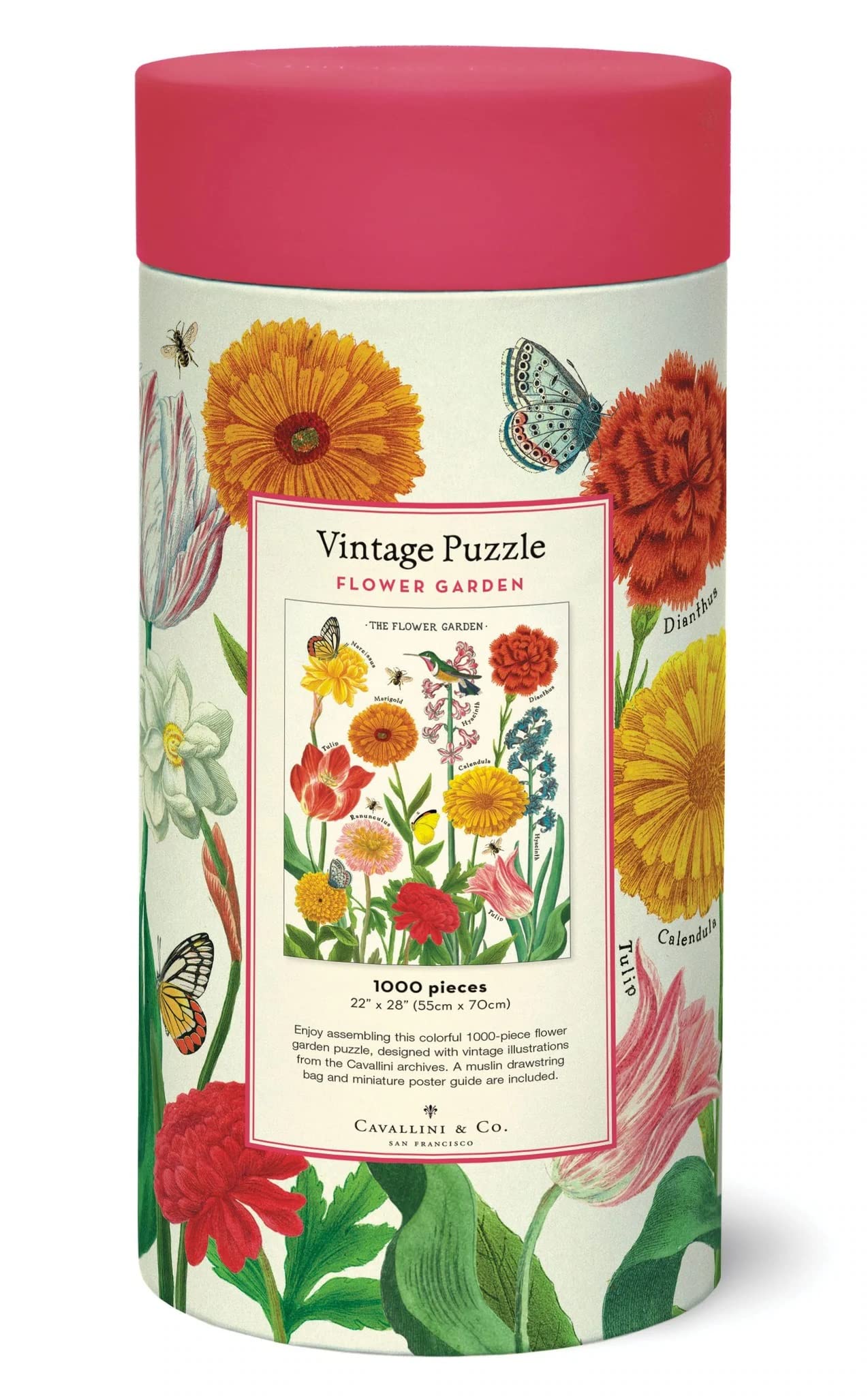 CAVANILLI & CO. Cavallini Flower Garden muslin bag inside adds tactile unboxing charm