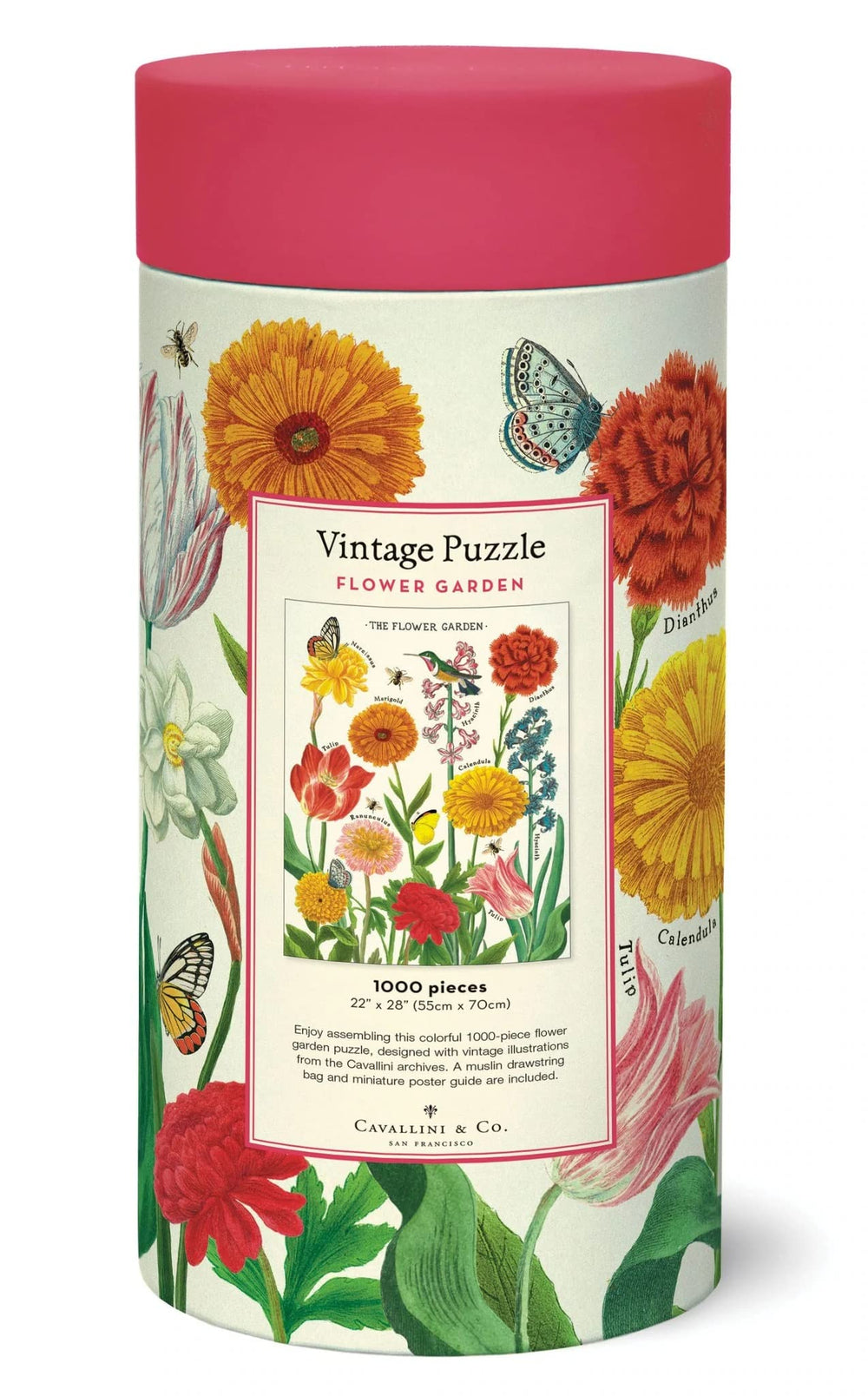 CAVANILLI & CO. Cavallini Flower Garden muslin bag inside adds tactile unboxing charm