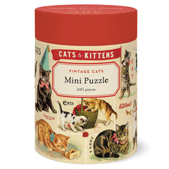 CAVANILLI & CO. Cavallini mini puzzle with vintage cat illustrations for cozy evenings.