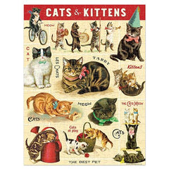 CAVANILLI & CO. Cavallini mini puzzle showcasing vintage cats, a charming gift idea.