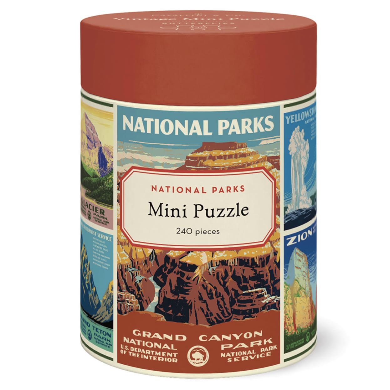 CAVANILLI & CO Cavallini National Parks puzzle in tube, portable and gift-ready.