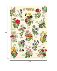 Cavallini and Co language of flowers puzzle with miniature poster guide for quick reference.