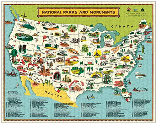Cavallini Papers & Co. National Parks Map inner artwork, detailed scenes ideal for display.