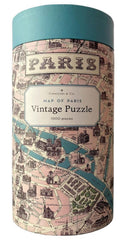 Cavallini Paris Map 1,000-piece puzzle box front with vintage map artwork