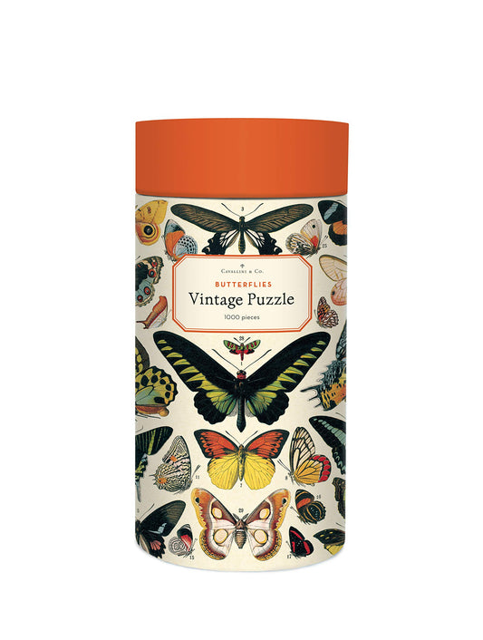 CAVANILLI & CO. Butterflies puzzle cover with vintage imagery for calm evenings
