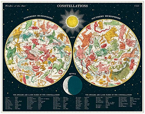Completed Constellations puzzle shows 20 by 28 inches of vintage imagery.