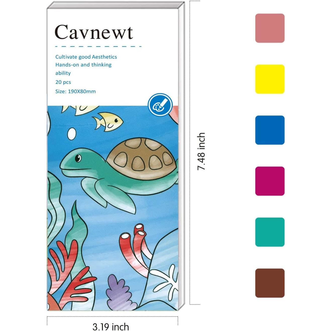 Cavnewt mini paint pad pages closeup showing bleed-resistant paper for kids.