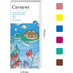 Cavnewt mini paint pad pages closeup showing bleed-resistant paper for kids.