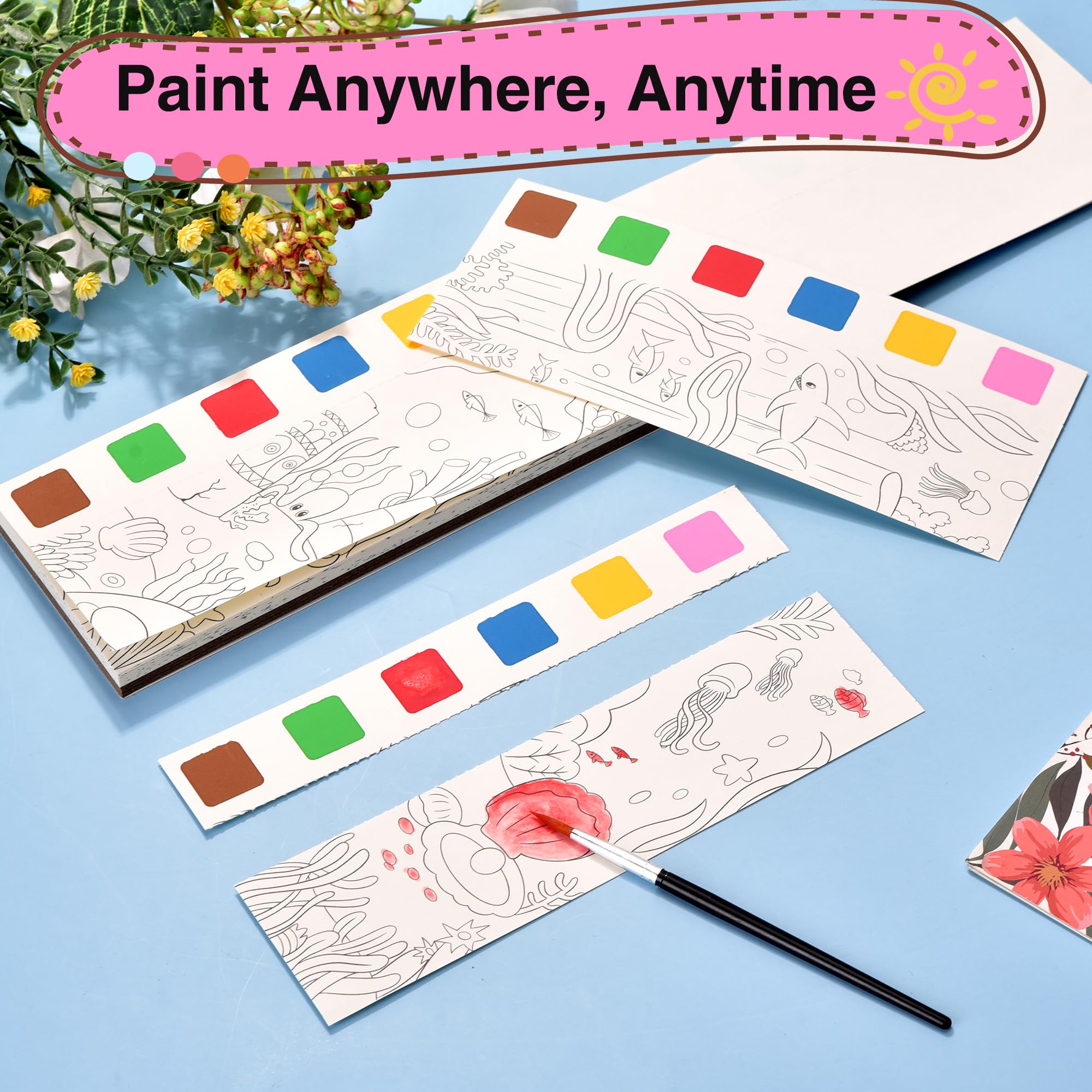 Cavnewt watercolor blocks with water mix demonstration emphasizes ease of use.
