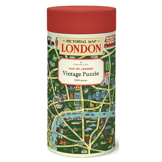 CAVANILLI & CO London map puzzle front view, vintage streets for nostalgic puzzle enjoyment