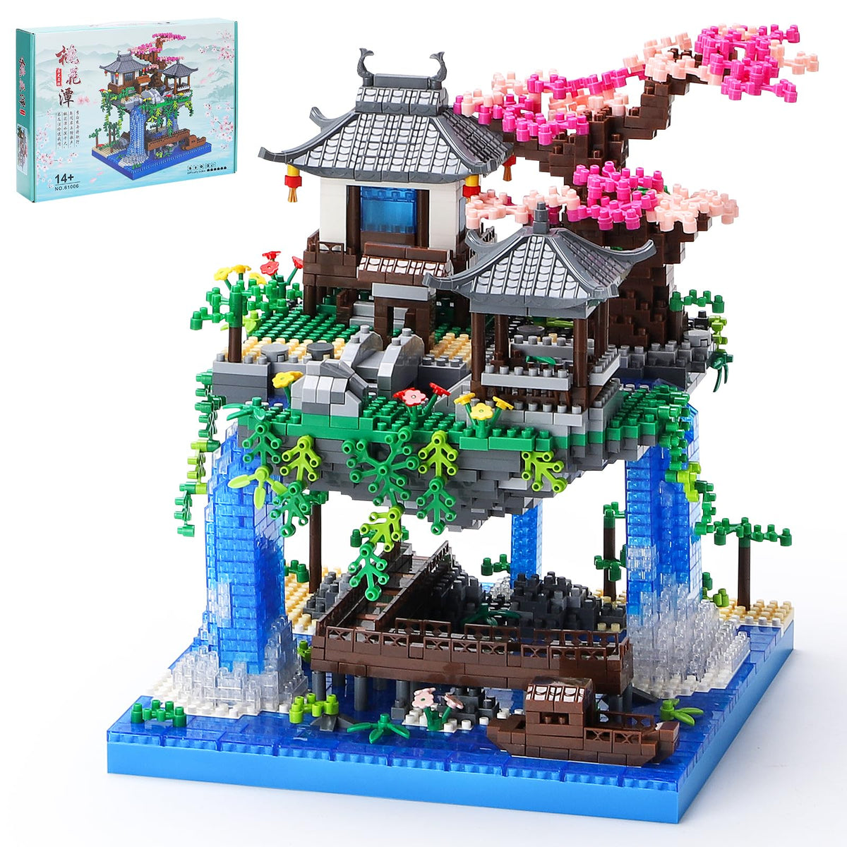 CAXIMSY Cherry Bonsai Tree House assembly creates a striking living room display piece.